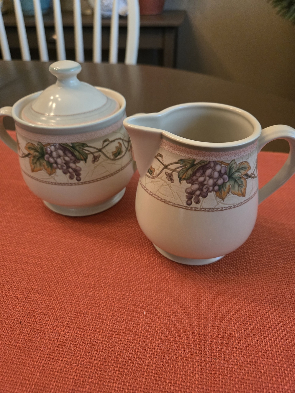 Noritake Napa Vines Creamer and Sugar Set